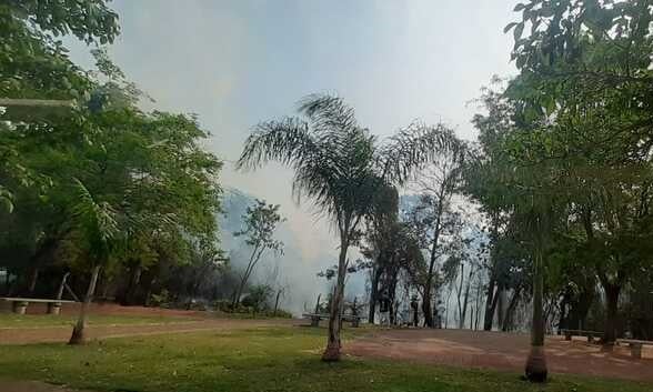 Incêndio de grandes proporções atinge reserva ambiental, em