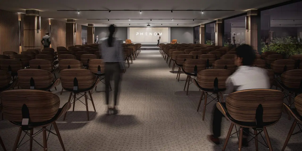 Projeto de um dos anfiteatros do Phenom Parque Empresarial.
