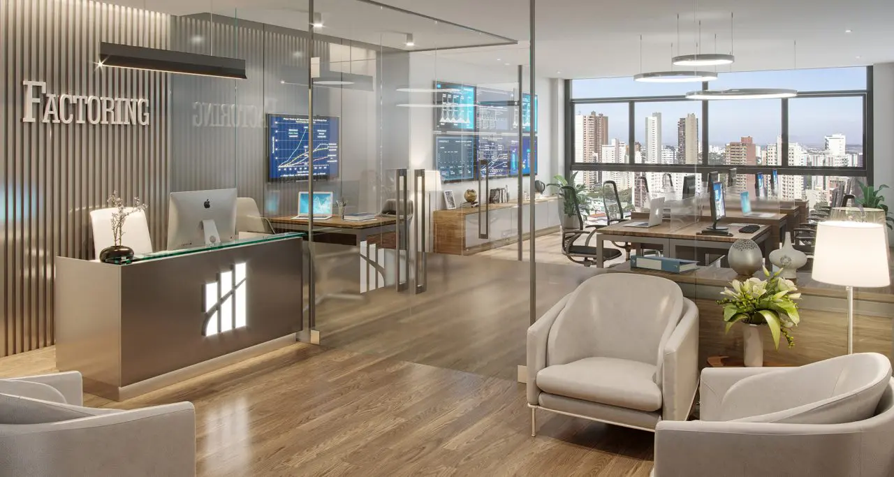 Projeto das salas comerciais do Phenom Parque Empresarial.