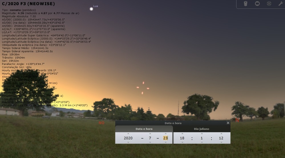 Cometa Neowise poderá ser visto em Maringá e região a partir desta quarta
