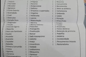 De pichação a vodu: igreja entrega lista inusitada de “pecados” a jovens  fiéis