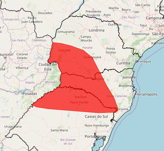 Tempo: Inmet emite alerta vermelho de tempestade para o Paraná