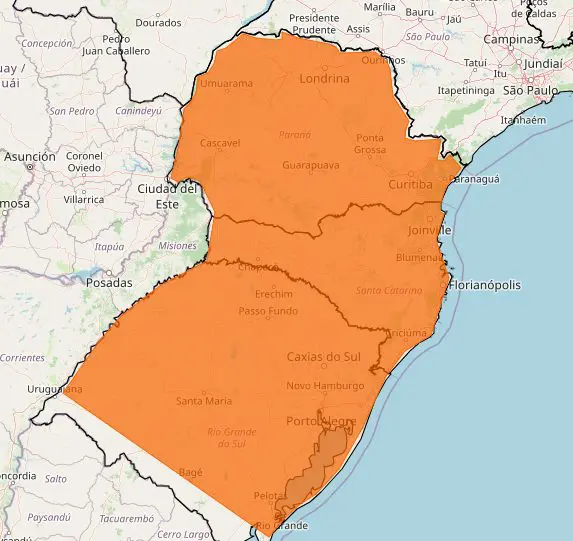 Inmet alerta para chuva e tempestades em Maringá e todo o Paraná.