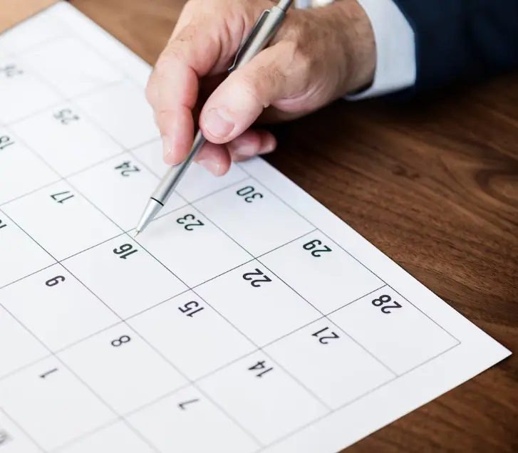 calendário com feriados