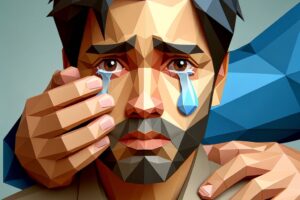 Low,Poly,3d,Image,Of,A,Person,Crying,Because,Of