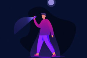 App,Icon,Vector-style,Image,Of,Man,Walking,With,A,Flashlight