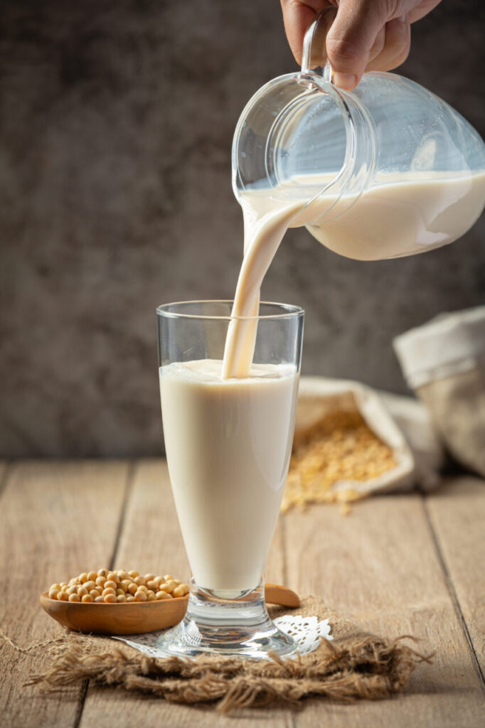 Soy Milk, Soy Food and Beverage ProductsFood nutrition concept.