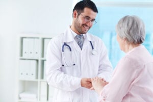 Speaking with patient