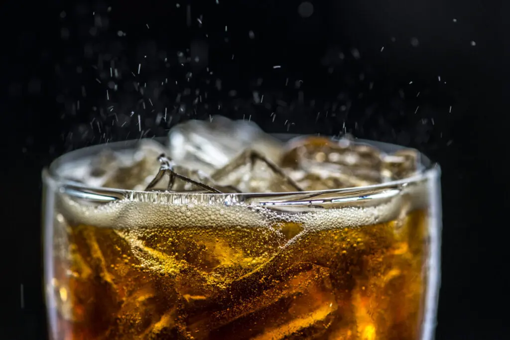 Fizzy cola drink macro shot