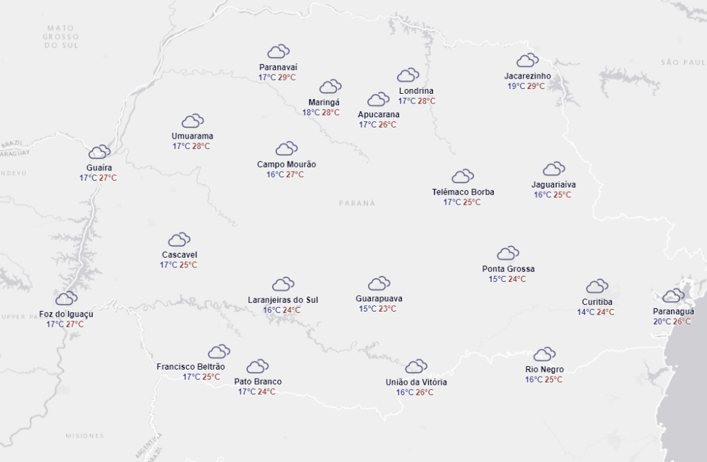 até quando chove no Paraná? veja a previsão do tempo