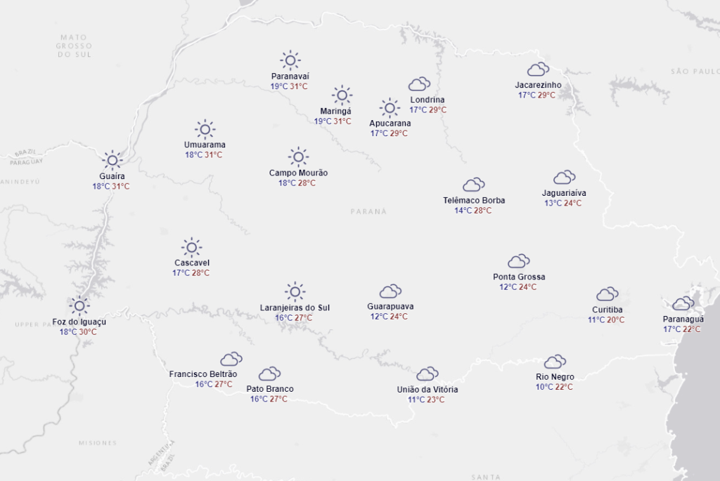 até quando chove no Paraná? veja a previsão do tempo 