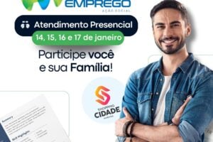 Nos dias 14, 15, 16 e 17 de janeiro, no Shopping Cidade, acontece o Mutirão do Emprego, uma ação social promovida pela Associação Brasileira de Recursos Humano