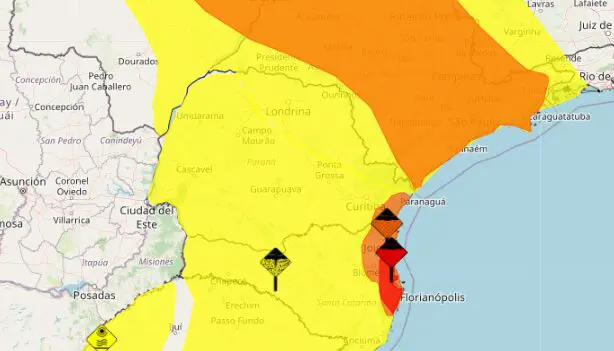 tempestades e chuvas intensas são esperadas para o Paraná