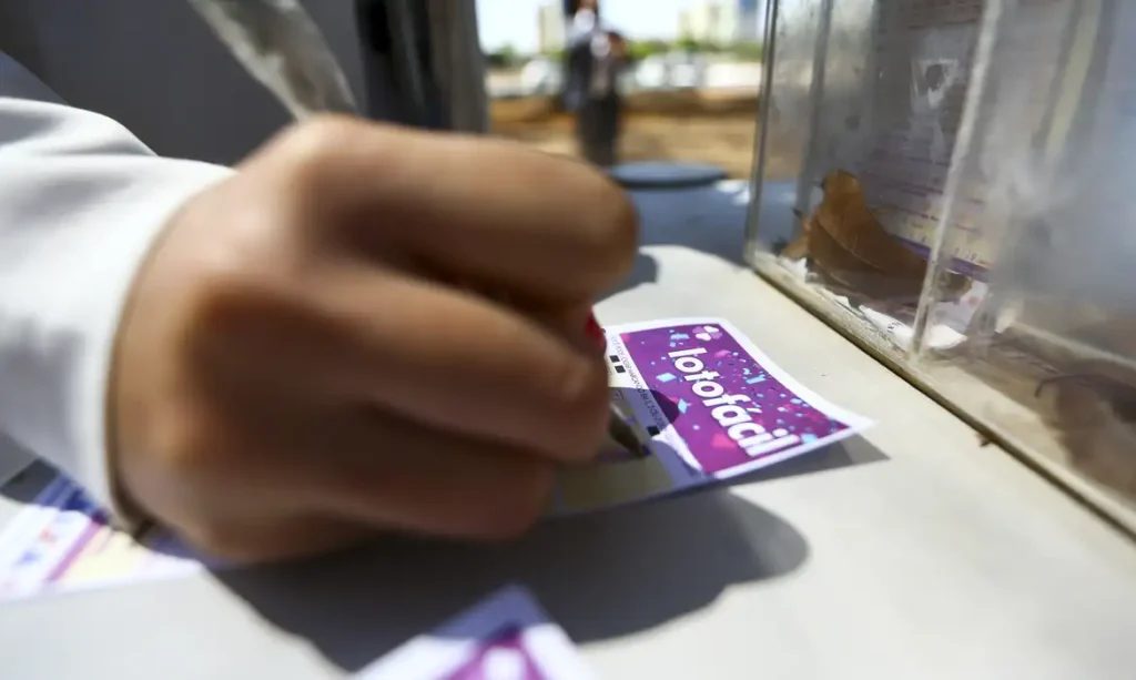 pessoa fazendo aposta na lotofácil