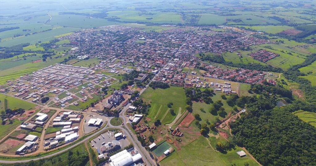 vista aérea de Jaguapitã, que tem concurso público aberto
