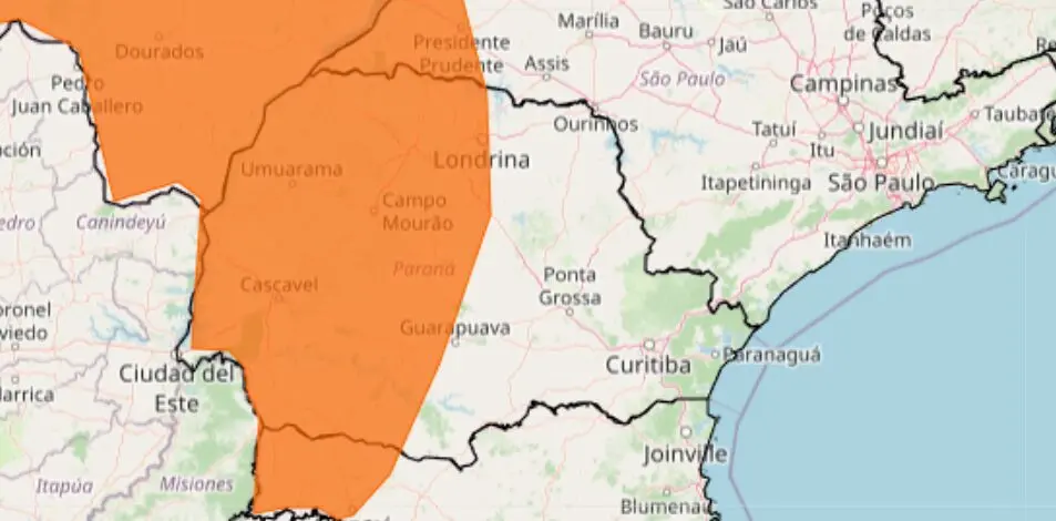 282 cidades do Paraná entram em alerta de perigo para tempestade; veja a lista atualizada Foto 1 image