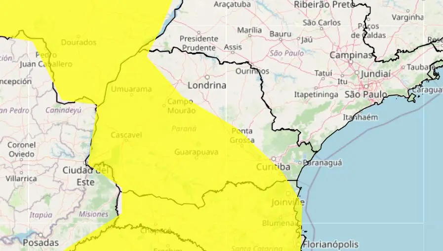 alertas de chuva intensa e tempestade no paraná