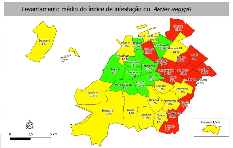 mapa infestação aedes