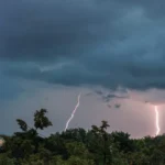 Beautiful shot of a lightning strike in zagreb, croatia