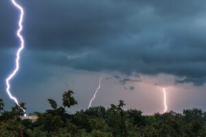 Beautiful shot of a lightning strike in zagreb, croatia