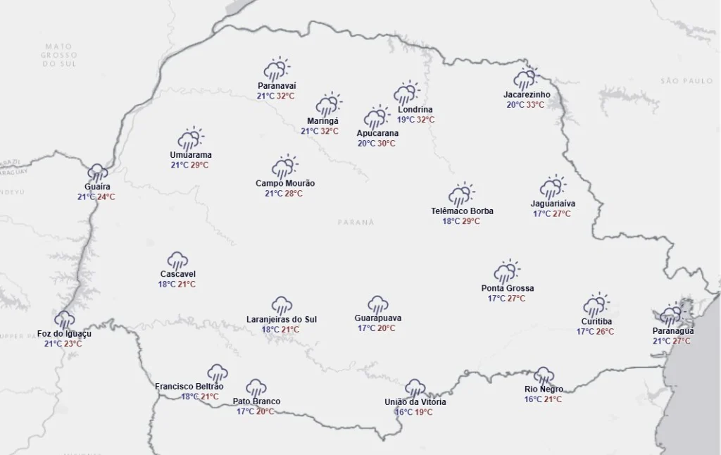 previsão do tempo para domingo