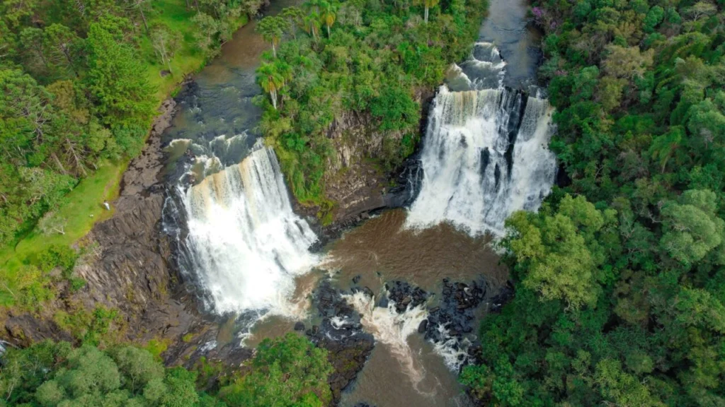 Cachoeiras Gêmeas do Kuroski. Foto: Divulgação/Prefeitura de Cruz Machado